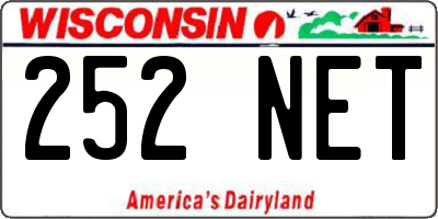 WI license plate 252NET