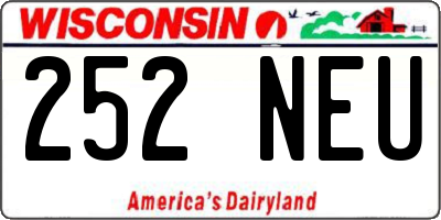 WI license plate 252NEU