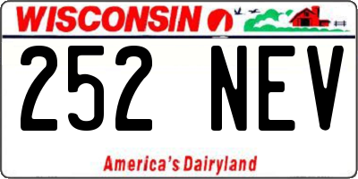 WI license plate 252NEV