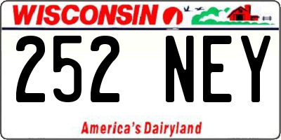 WI license plate 252NEY