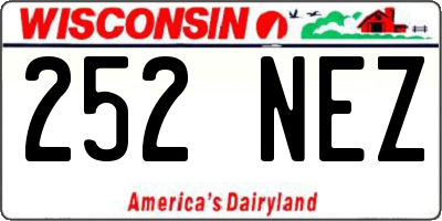 WI license plate 252NEZ