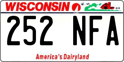 WI license plate 252NFA