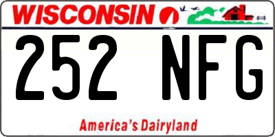 WI license plate 252NFG