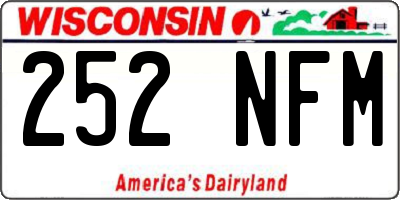 WI license plate 252NFM
