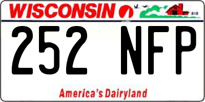 WI license plate 252NFP