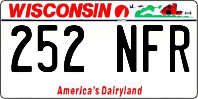 WI license plate 252NFR