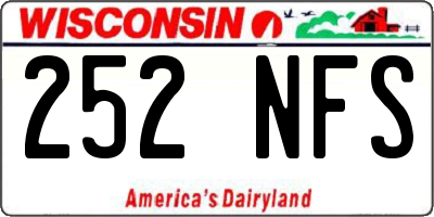 WI license plate 252NFS
