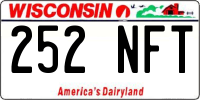 WI license plate 252NFT