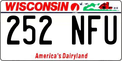 WI license plate 252NFU