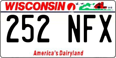 WI license plate 252NFX