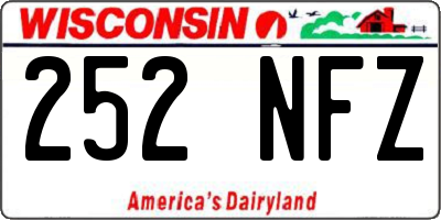 WI license plate 252NFZ
