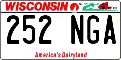 WI license plate 252NGA