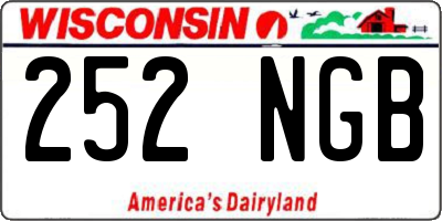 WI license plate 252NGB