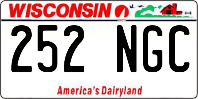 WI license plate 252NGC