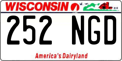 WI license plate 252NGD