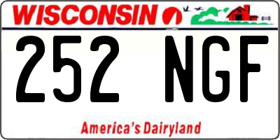 WI license plate 252NGF