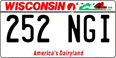 WI license plate 252NGI
