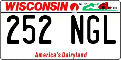 WI license plate 252NGL