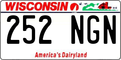 WI license plate 252NGN