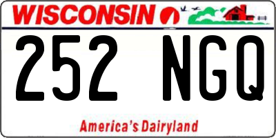 WI license plate 252NGQ