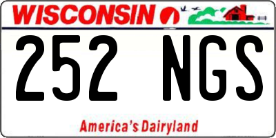 WI license plate 252NGS