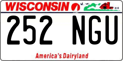 WI license plate 252NGU