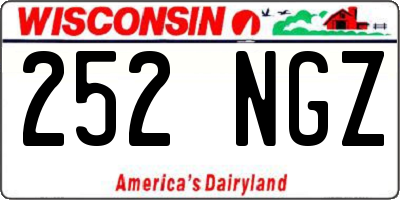 WI license plate 252NGZ