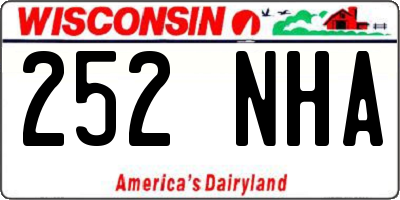 WI license plate 252NHA