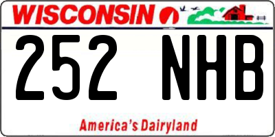WI license plate 252NHB