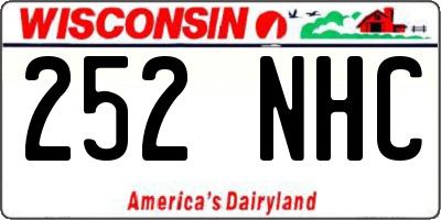 WI license plate 252NHC