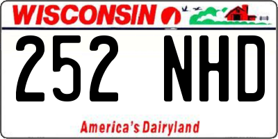 WI license plate 252NHD
