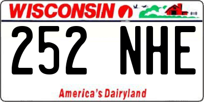 WI license plate 252NHE