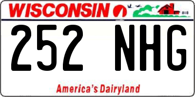 WI license plate 252NHG