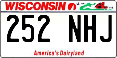WI license plate 252NHJ