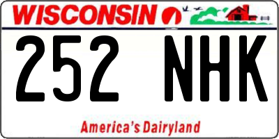 WI license plate 252NHK