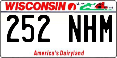 WI license plate 252NHM