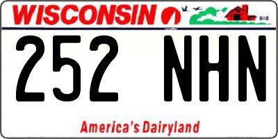 WI license plate 252NHN