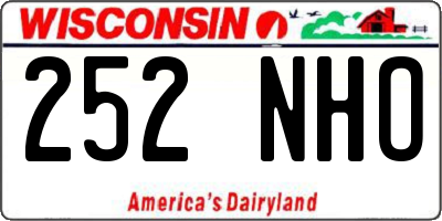 WI license plate 252NHO