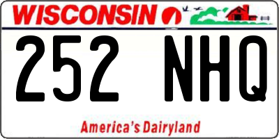 WI license plate 252NHQ
