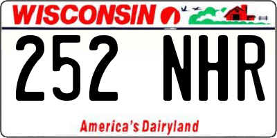 WI license plate 252NHR