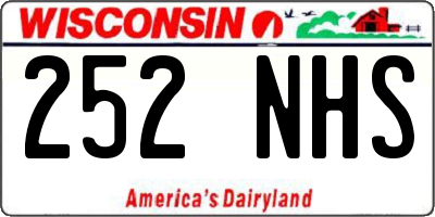 WI license plate 252NHS