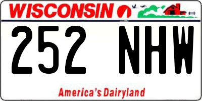 WI license plate 252NHW