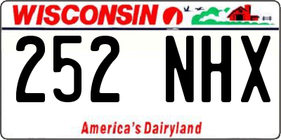 WI license plate 252NHX