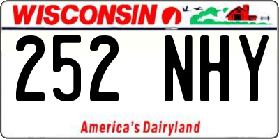 WI license plate 252NHY