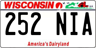 WI license plate 252NIA