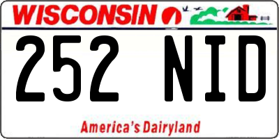 WI license plate 252NID