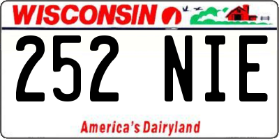 WI license plate 252NIE