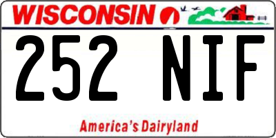WI license plate 252NIF