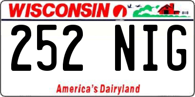 WI license plate 252NIG