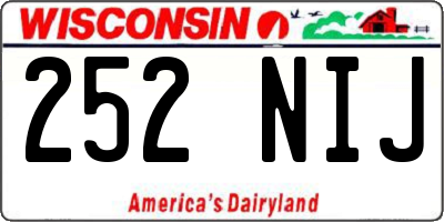 WI license plate 252NIJ